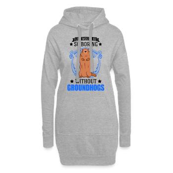 Murmeltier Groundhog Day Waldmurmeltier - Hoodie-Kleid - Grau meliert - Vorne