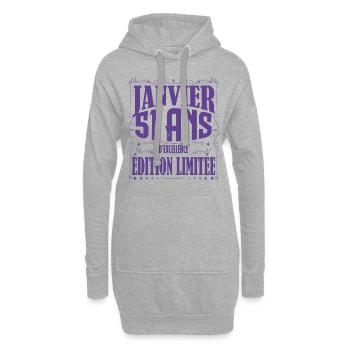 Janvier 51 ans. Cadeau 51 ans janvier anniversaire - Sweat-shirt à capuche long Femme - gris chiné - Devant