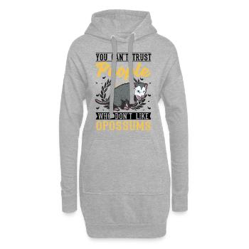 Opossum Geschenk Possum Beutelratte - Hoodie-Kleid - Grau meliert - Vorne
