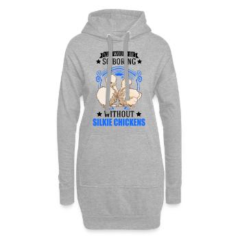Silk Chicken Cadeau Silkie Chicken Silkie Chicken - Sweat-shirt à capuche long Femme - gris chiné - Devant