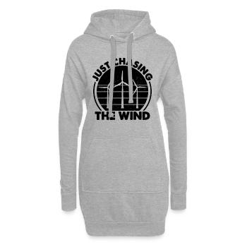 Juste à la poursuite du technicien en turbine d’énergie verte - Sweat-shirt à capuche long Femme - gris chiné - Devant
