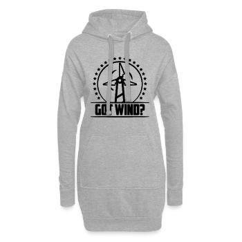 Got Wind aime le technicien en turbines d’énergie renouvelable - Sweat-shirt à capuche long Femme - gris chiné - Devant