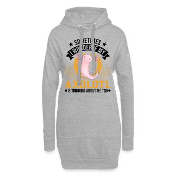 Axolotl Queue Cadeau Amphibien Axolotl - Sweat-shirt à capuche long Femme - gris chiné - Devant