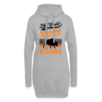 Buffalo Gift Bison Buffallo Water Buffalo - Hoodie Dress - heather grey - Front