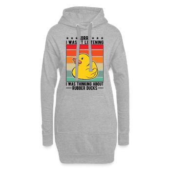 Rubber Duck Gift Squeaky Duck Bathing Duck - Sweat-shirt à capuche long Femme - gris chiné - Devant