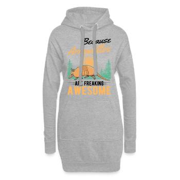 Parce que les tatous sont des tatou géniaux - Sweat-shirt à capuche long Femme - gris chiné - Devant