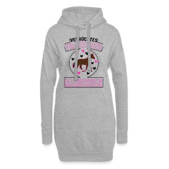 Verrücktes Trakehner Mädchen - Hoodie-Kleid - Grau meliert - Vorne