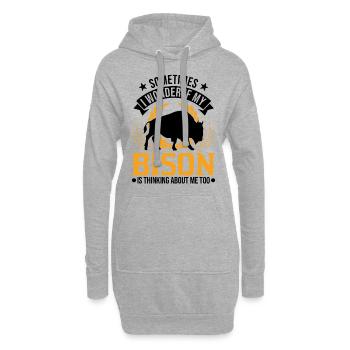 Buffalo Gift Bison Buffallo Buffle d’eau - Sweat-shirt à capuche long Femme - gris chiné - Devant