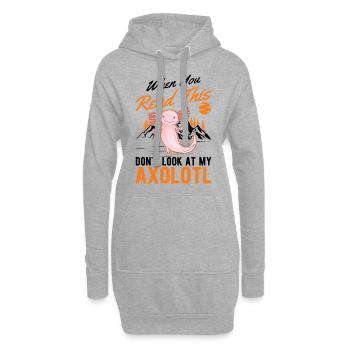 Axolotl Queue Cadeau Amphibien Axolotl - Sweat-shirt à capuche long Femme - gris chiné - Devant