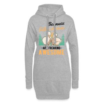 Parce que les poulets Silkie sont géniaux - Sweat-shirt à capuche long Femme - gris chiné - Devant