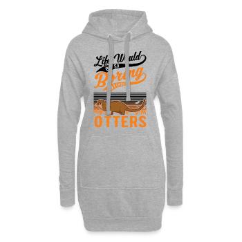 Loutre Cadeau Loutre Loutre Loutre Loutre de mer - Sweat-shirt à capuche long Femme - gris chiné - Devant