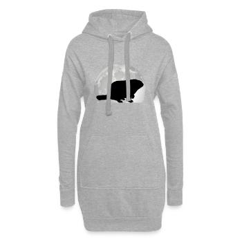 Marmotte Lune Jour de la marmotte de la forêt Marmotte - Sweat-shirt à capuche long Femme - gris chiné - Devant