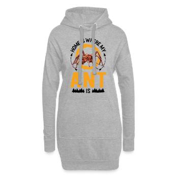 La maison est l’endroit où sont mes fourmis - Sweat-shirt à capuche long Femme - gris chiné - Devant