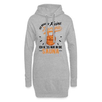 Sauna Therapie Saunameister Saunagänger - Hoodie-Kleid - Grau meliert - Vorne