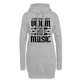 L’ancien violoniste d’instruments de musique - Sweat-shirt à capuche long Femme - gris chiné - Devant