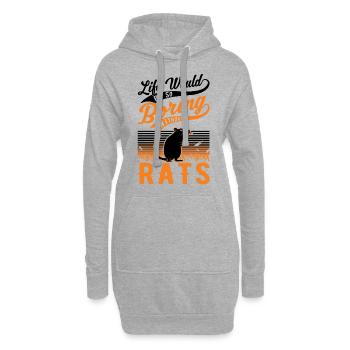 Rat Gift Rat domestique Rat Propriétaire - Sweat-shirt à capuche long Femme - gris chiné - Devant