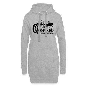 Reine du dressage équitation cavalier de dressage - Sweat-shirt à capuche long Femme - gris chiné - Devant