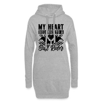 My Heart Belongs To Bull Riding Rodeo Bull Rider - Hoodie-Kleid - Grau meliert - Vorne