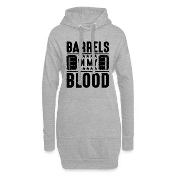 Barrels In My Blood Horseback Riding Barrel Racer - Hoodie-Kleid - Grau meliert - Vorne