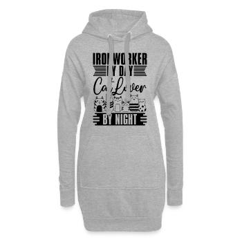 Ferronnier par jour Cat Lover Par Welder Ironworkers - Sweat-shirt à capuche long Femme - gris chiné - Devant