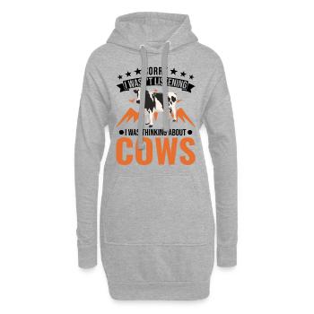 Kuh Landwirt Rinderzüchter Bauer Kühe - Hoodie-Kleid - Grau meliert - Vorne