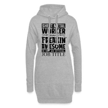 Travailleur de la tôlerie parce que soudeur - Sweat-shirt à capuche long Femme - gris chiné - Devant