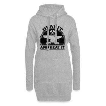 Chauffez-le et battez Forger des enclumes rétro forgerons - Sweat-shirt à capuche long Femme - gris chiné - Devant