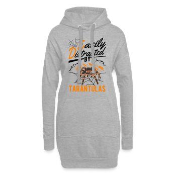 Easily distracted by Tarantulas Tarantel - Hoodie-Kleid - Grau meliert - Vorne