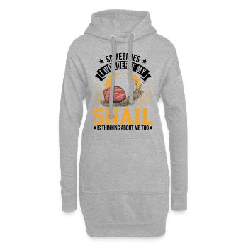 Schnecke Geschenk Weinbergschnecke - Hoodie-Kleid - Grau meliert - Vorne