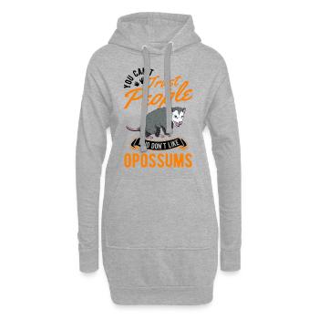 Opossum Cadeau Marsupial Opossum - Sweat-shirt à capuche long Femme - gris chiné - Devant