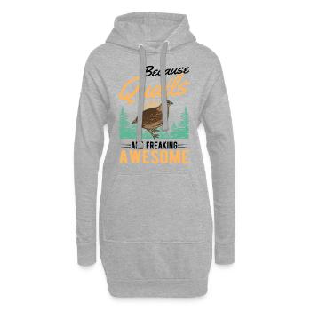 Because Quails are freaking awesome Wachtel - Hoodie-Kleid - Grau meliert - Vorne