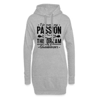 J’ai suivi ma passion maintenant lampworker souffleur de verre - Sweat-shirt à capuche long Femme - gris chiné - Devant