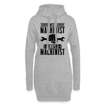 Une fois un machiniste toujours un cnc machinistes de machines - Sweat-shirt à capuche long Femme - gris chiné - Devant