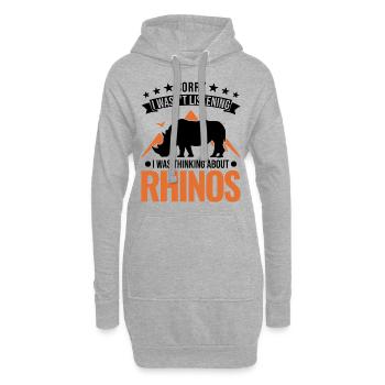 Rhinocéros Cadeau Rhino Rhinocéros - Sweat-shirt à capuche long Femme - gris chiné - Devant