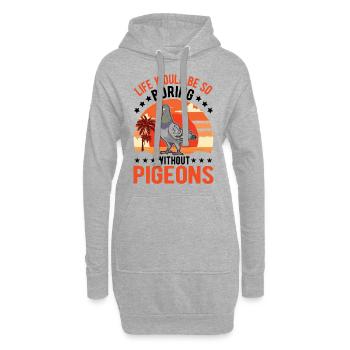 Taube Geschenk Taubenzüchter Stadttaube Brieftaube - Hoodie-Kleid - Grau meliert - Vorne