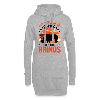 Rhinocéros Cadeau Rhino Rhinocéros - Sweat-shirt à capuche long Femme - gris chiné - Devant