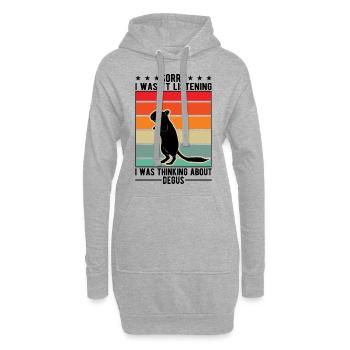 Degu Cadeau Arbuste Rat Forest Degu - Sweat-shirt à capuche long Femme - gris chiné - Devant