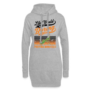 Gottesanbeterin Geschenk Mantis Fangschrecke - Hoodie-Kleid - Grau meliert - Vorne