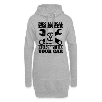 Ingénieur mécanique Non Je ne peux pas réparer Mécanicien automobile - Sweat-shirt à capuche long Femme - gris chiné - Devant