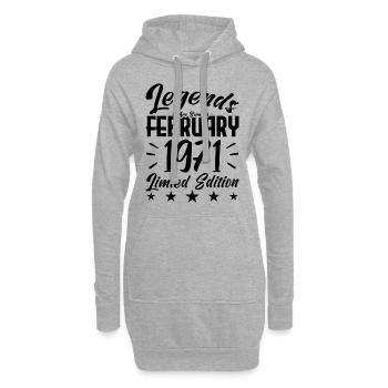 1971 Geburt. Geburtstagsgeschenk. - Hoodie-Kleid - Grau meliert - Vorne