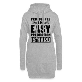 Prototypes Are Easy Programmer Engineer Robotics - Hoodie-Kleid - Grau meliert - Vorne