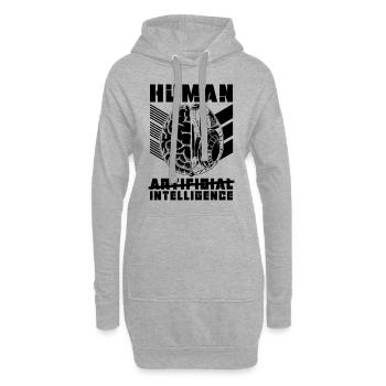 Human Artificial Intelligence Technology Robotics - Hoodie-Kleid - Grau meliert - Vorne