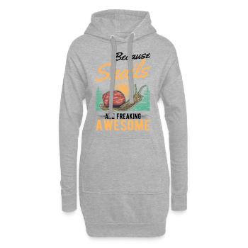 Because Snails are freaking awesome Schnecke - Hoodie-Kleid - Grau meliert - Vorne