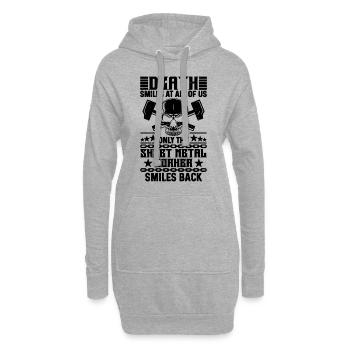 La mort sourit à tous les fabricants de tôlerie - Sweat-shirt à capuche long Femme - gris chiné - Devant