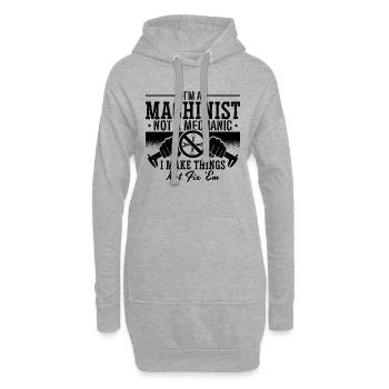 Je suis machiniste, pas mécanicien - Sweat-shirt à capuche long Femme - gris chiné - Devant