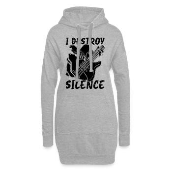 I Destroy Silence Guitarist Bass Line Bass Player - Hoodie-Kleid - Grau meliert - Vorne