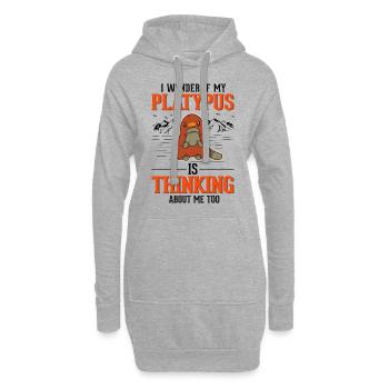 Ornithorynque Orthographe Ornithorynque - Sweat-shirt à capuche long Femme - gris chiné - Devant