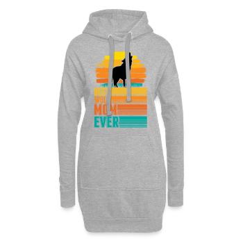 Best Wolf Mom Ever Wolf Mama - Hoodie-Kleid - Grau meliert - Vorne