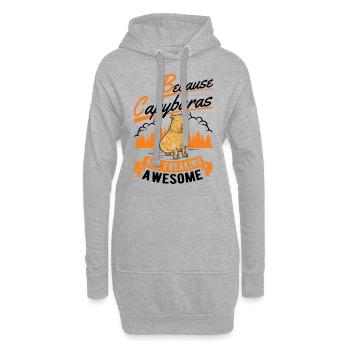 Because Capybaras are freaking awesome - Hoodie-Kleid - Grau meliert - Vorne