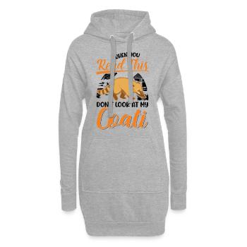 Coati Cadeau Proboscis Coati - Sweat-shirt à capuche long Femme - gris chiné - Devant